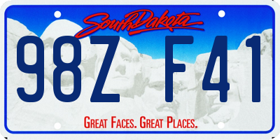 SD license plate 98ZF41