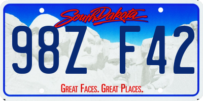SD license plate 98ZF42