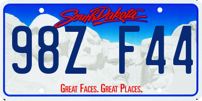 SD license plate 98ZF44