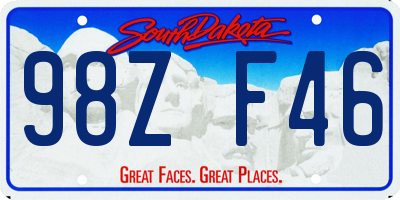 SD license plate 98ZF46