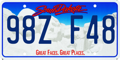SD license plate 98ZF48