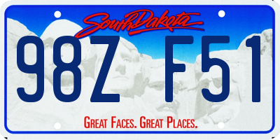 SD license plate 98ZF51