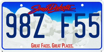 SD license plate 98ZF55