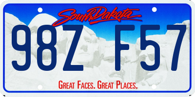 SD license plate 98ZF57