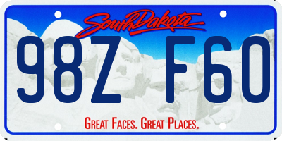SD license plate 98ZF60