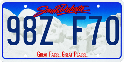 SD license plate 98ZF70