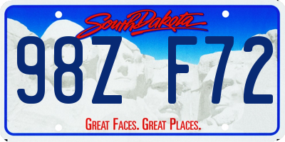 SD license plate 98ZF72