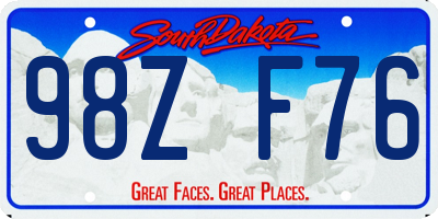 SD license plate 98ZF76