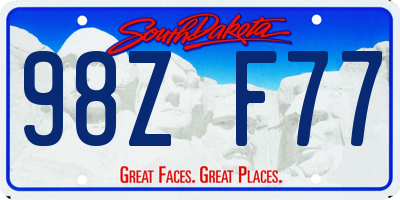 SD license plate 98ZF77