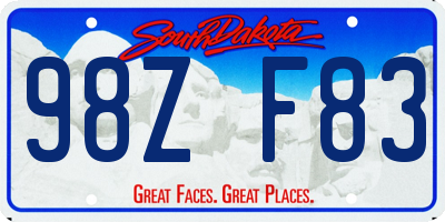 SD license plate 98ZF83