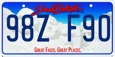 SD license plate 98ZF90