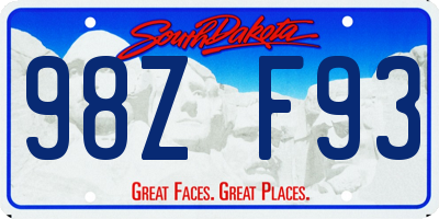 SD license plate 98ZF93