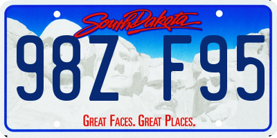 SD license plate 98ZF95
