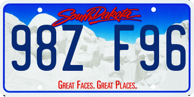 SD license plate 98ZF96