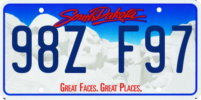 SD license plate 98ZF97
