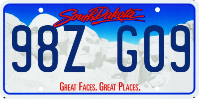 SD license plate 98ZG09