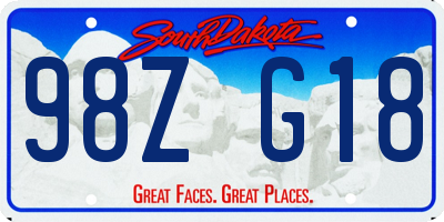 SD license plate 98ZG18