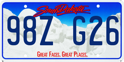 SD license plate 98ZG26
