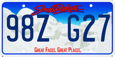 SD license plate 98ZG27