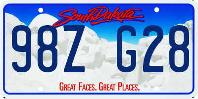 SD license plate 98ZG28