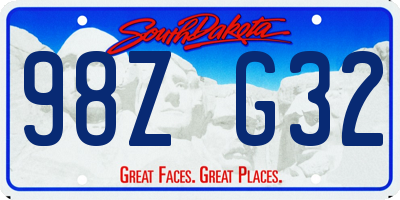 SD license plate 98ZG32