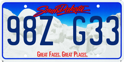 SD license plate 98ZG33