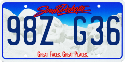 SD license plate 98ZG36