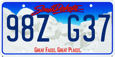 SD license plate 98ZG37