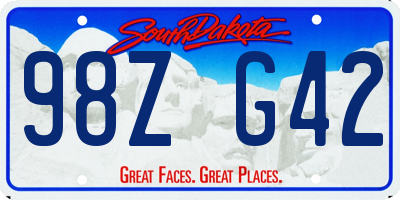 SD license plate 98ZG42