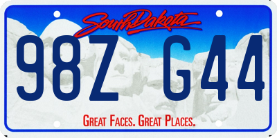 SD license plate 98ZG44