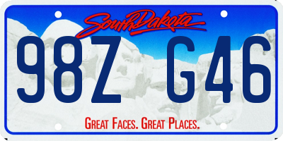 SD license plate 98ZG46