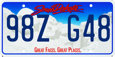 SD license plate 98ZG48