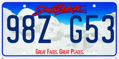 SD license plate 98ZG53