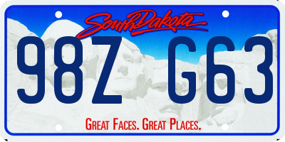 SD license plate 98ZG63