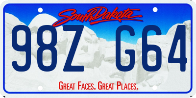 SD license plate 98ZG64
