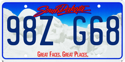 SD license plate 98ZG68