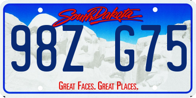 SD license plate 98ZG75