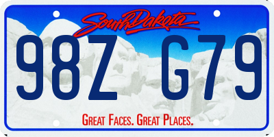 SD license plate 98ZG79