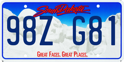 SD license plate 98ZG81