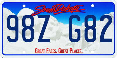 SD license plate 98ZG82