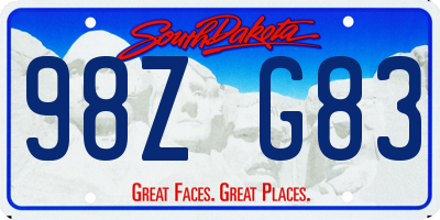 SD license plate 98ZG83