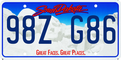 SD license plate 98ZG86