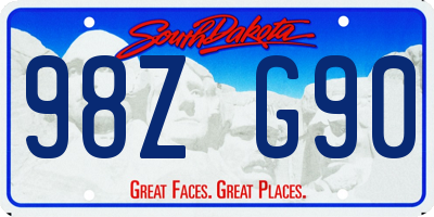 SD license plate 98ZG90