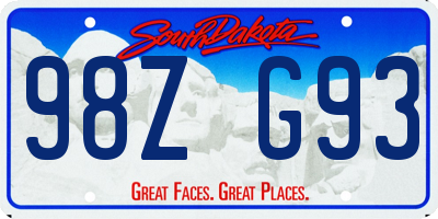 SD license plate 98ZG93