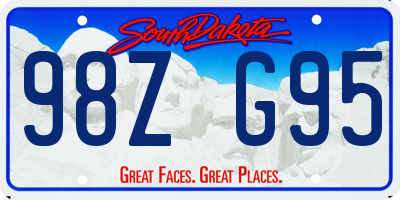 SD license plate 98ZG95