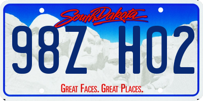 SD license plate 98ZH02
