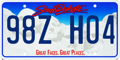 SD license plate 98ZH04