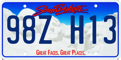 SD license plate 98ZH13