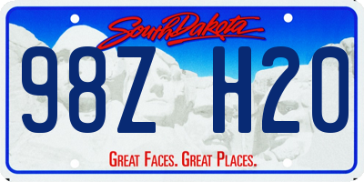 SD license plate 98ZH20
