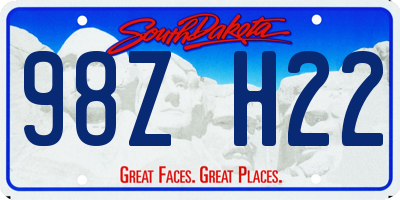 SD license plate 98ZH22